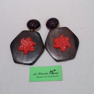 Orecchini Bois Corallo